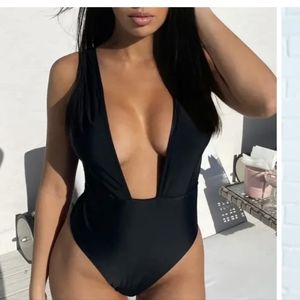 Black one piece bathing suit